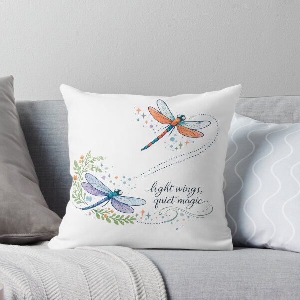 Item preview, Light Wings Quiet Magic Dragonfly Botanical Cottagecore Nature Art Design designed and sold by inkoutninja.