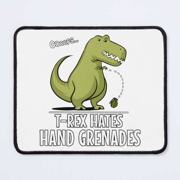 Item preview, Funny T-Rex Dinosaur Dislike for Hand Grenades Humorous Jurassic Design designed and sold by Roberto De Silva.