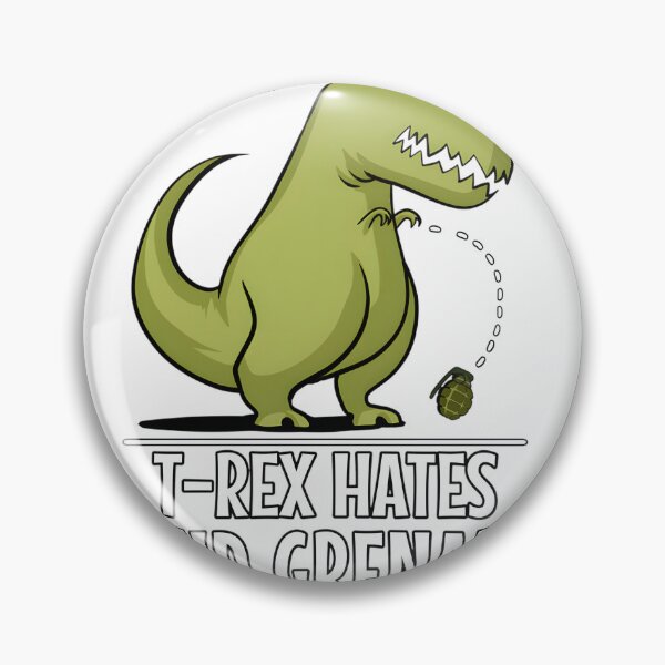 Item preview, Funny T-Rex Dinosaur Dislike for Hand Grenades Humorous Jurassic Design designed and sold by Roberto De Silva.