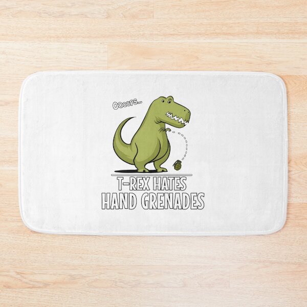 Item preview, Funny T-Rex Dinosaur Dislike for Hand Grenades Humorous Jurassic Design designed and sold by Roberto De Silva.