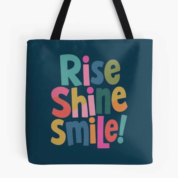 Item preview, Rise Shine Smile Positive Quote Colorful Typography designed and sold by NosandEdgy.