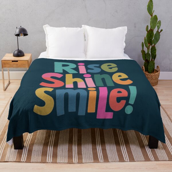 Item preview, Rise Shine Smile Positive Quote Colorful Typography designed and sold by NosandEdgy.