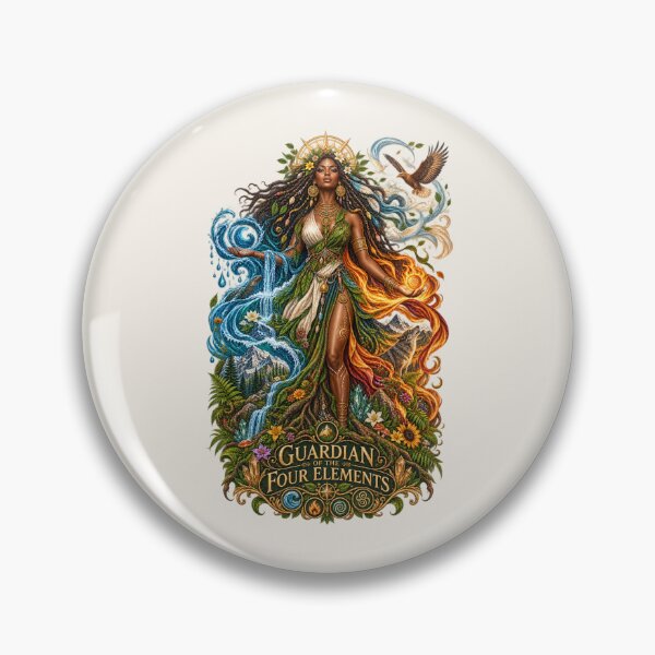 Item preview, Guardian of the Four Elements | Mother Nature Art | Sacred Elemental Goddess designed and sold by 'VARI'.