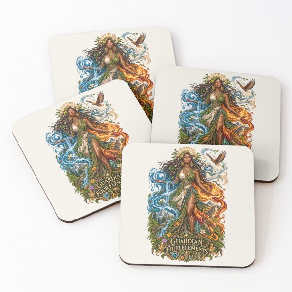 Item preview, Guardian of the Four Elements | Mother Nature Art | Sacred Elemental Goddess designed and sold by 'VARI'.