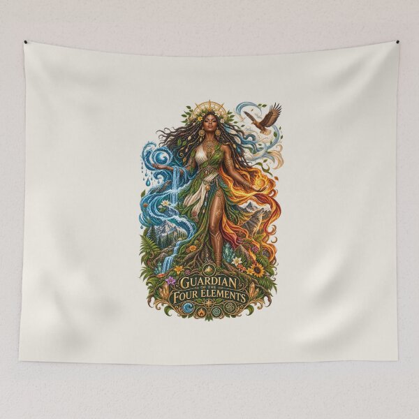 Item preview, Guardian of the Four Elements | Mother Nature Art | Sacred Elemental Goddess designed and sold by 'VARI'.