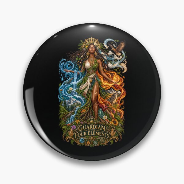 Item preview, Guardian of the Four Elements | Mother Nature Art | Sacred Elemental Goddess designed and sold by 'VARI'.