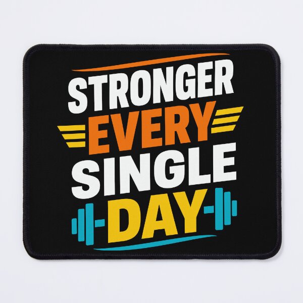Item preview, Stronger Every Single Day Gym Motivation T-Shirt designed and sold by rejowan-arts.