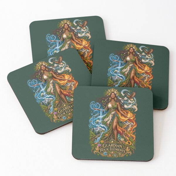 Item preview, Guardian of the Four Elements | Mother Nature Art | Sacred Elemental Goddess designed and sold by 'VARI'.