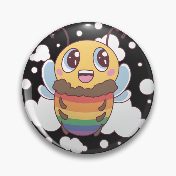 Artikelvorschau, LGBT-Pride-Illustration: Fröhliche Biene, bunter Regenbogen, Insekt entworfen und verkauft von andr0nis.