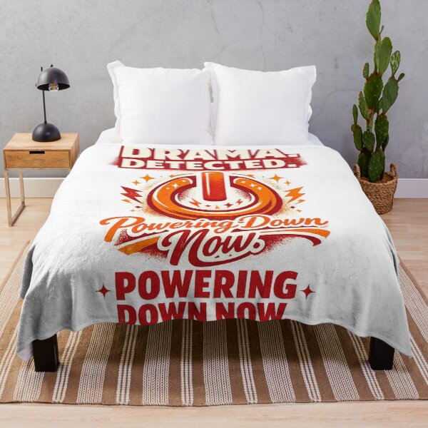 Item preview, Drama Detected Powering Down Now Funny Introvert Retro Quote Art designed and sold by inkoutninja.