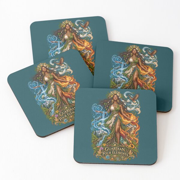 Item preview, Guardian of the Four Elements | Mother Nature Art | Sacred Elemental Goddess designed and sold by 'VARI'.