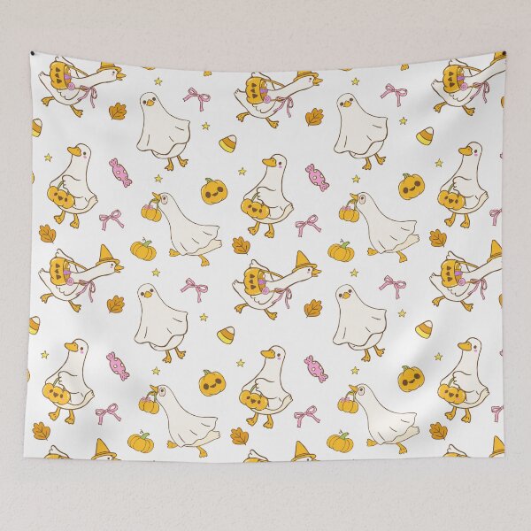 Item preview, Cute Silly Goose Ghost Halloween Pattern designed and sold by MiaBellaGirl.
