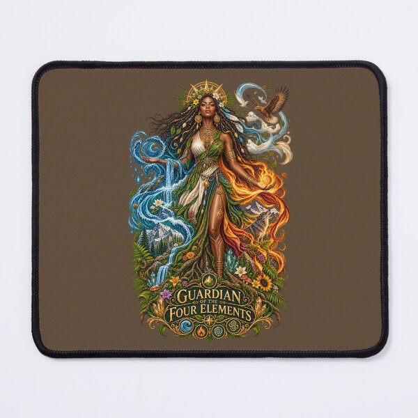 Item preview, Guardian of the Four Elements | Mother Nature Art | Sacred Elemental Goddess designed and sold by 'VARI'.