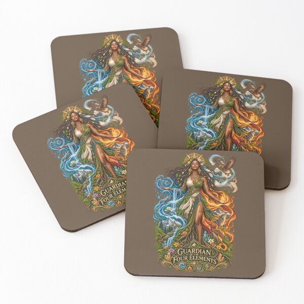 Item preview, Guardian of the Four Elements | Mother Nature Art | Sacred Elemental Goddess designed and sold by 'VARI'.