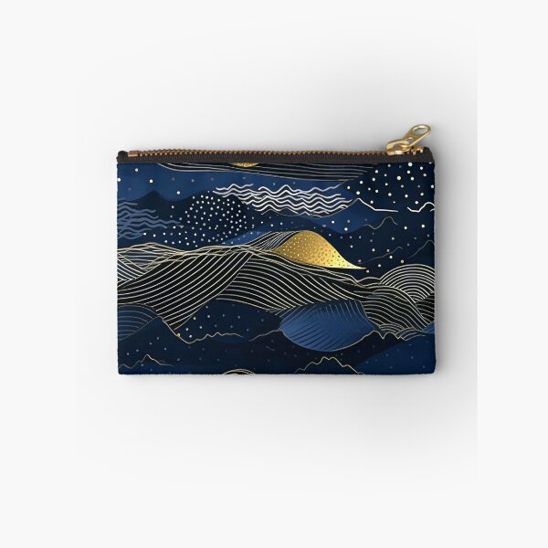 Item preview, Blue and Golden Rolling Hills Abstract Line Art designed and sold by DEC02.