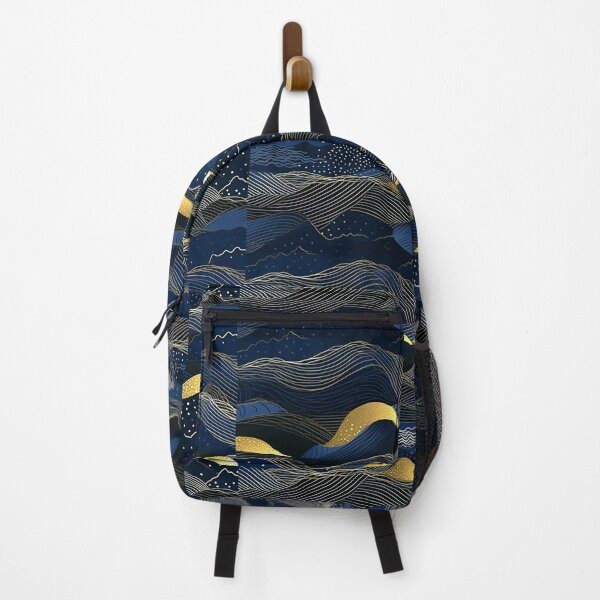 Item preview, Blue and Golden Rolling Hills Abstract Line Art designed and sold by DEC02.