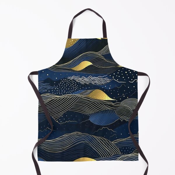 Item preview, Blue and Golden Rolling Hills Abstract Line Art designed and sold by DEC02.