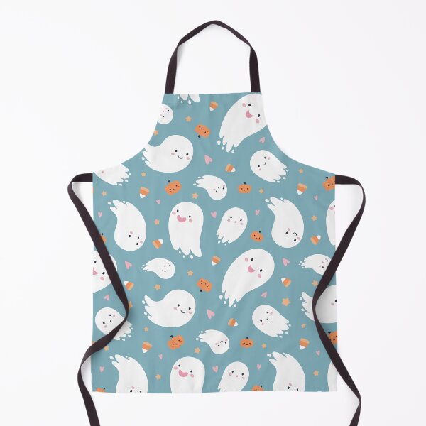 Item preview, Cute Kawaii Ghosts Blue Halloween Pattern designed and sold by MiaBellaGirl.
