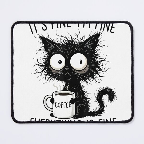 Item preview, Its Fine Im Fine Coffee Cat Everything is Fine T-Shirt designed and sold by Atros.