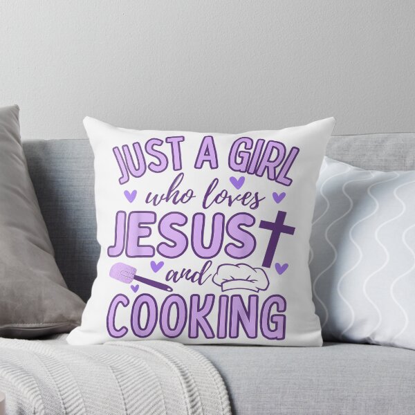 Item preview, Just A Girl Who Loves Jesus and Cooking Christian Funny Chef T-Shirt designed and sold by Magoya Store ⭐⭐⭐⭐⭐.