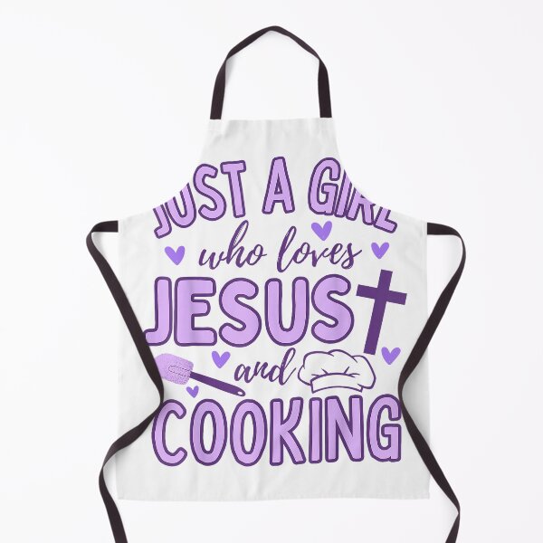 Item preview, Just A Girl Who Loves Jesus and Cooking Christian Funny Chef T-Shirt designed and sold by Magoya Store ⭐⭐⭐⭐⭐.
