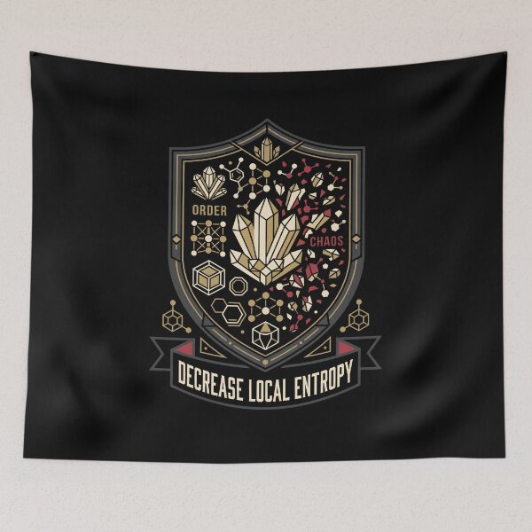 Item preview, Decrease Local Entropy Science Heraldry Coat Of Arms designed and sold by SplashTastic.