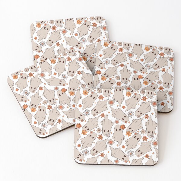 Item preview, Groovy Retro Floral Ghosts Halloween Pattern designed and sold by MiaBellaGirl.