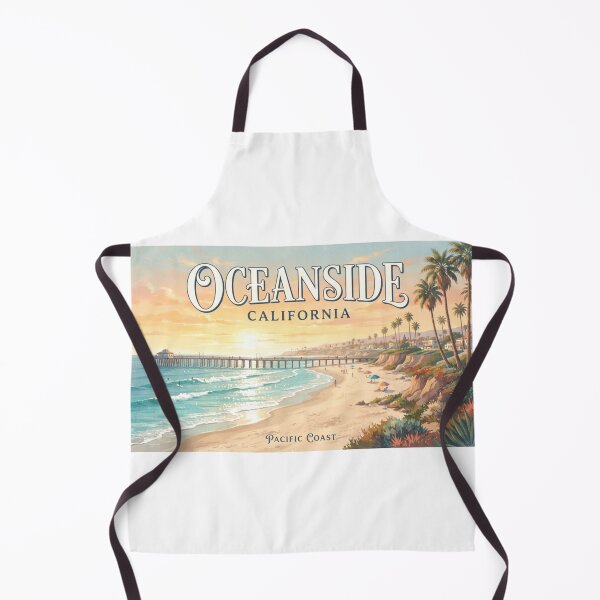Item preview, Vintage Oceanside California Travel Poster | Coastal Beach Art designed and sold by Mathias Yakubu Design.