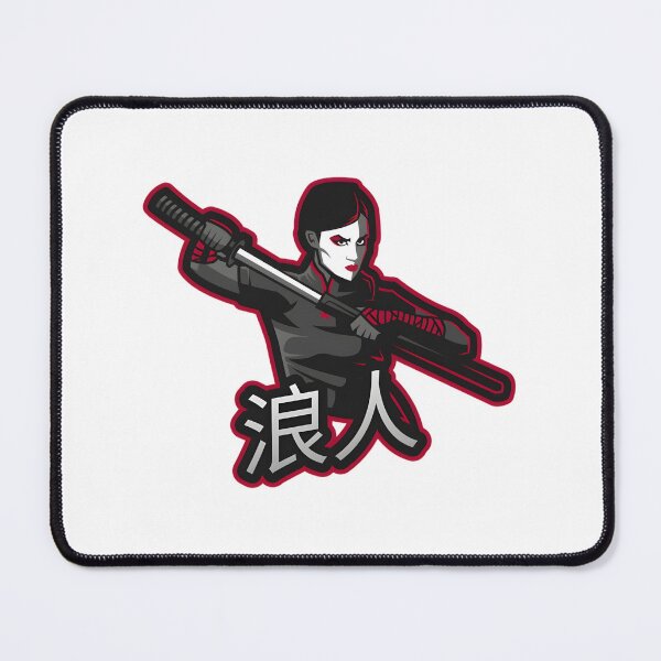 Item preview, Female Ronin Warrior Illustration with Traditional Japanese Armor and Katana designed and sold by GalleryRUs.