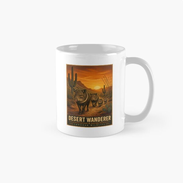 Item preview, Desert Wanderer – Javelina Family Collared Peccary Vintage Arizona designed and sold by Art-Arcade6.