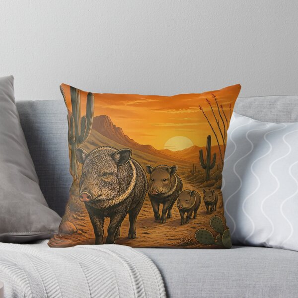 Item preview, Desert Wanderer – Javelina Family Collared Peccary Vintage Arizona designed and sold by Art-Arcade6.
