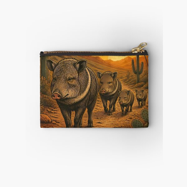 Item preview, Desert Wanderer – Javelina Family Collared Peccary Vintage Arizona designed and sold by Art-Arcade6.