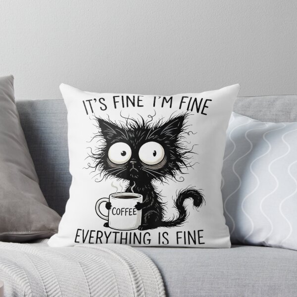 Item preview, Its Fine Im Fine Coffee Cat Everything is Fine T-Shirt designed and sold by Atros.