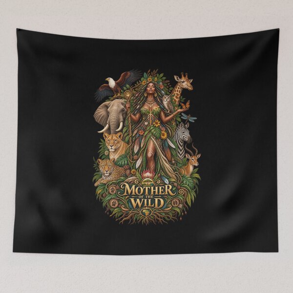 Item preview, Mother of the Wild | Wildlife Goddess Art | Sacred Nature Illustration designed and sold by 'VARI'.
