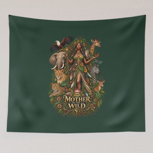 Item preview, Mother of the Wild | Wildlife Goddess Art | Sacred Nature Illustration designed and sold by 'VARI'.