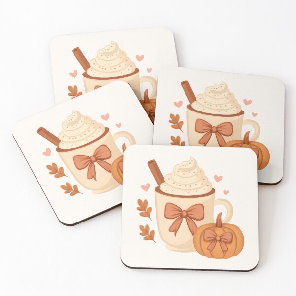 Item preview, Cozy Pumpkin Spice Latte & Bows Autumn Art designed and sold by MiaBellaGirl.