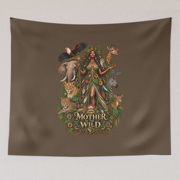 Item preview, Mother of the Wild | Wildlife Goddess Art | Sacred Nature Illustration designed and sold by 'VARI'.