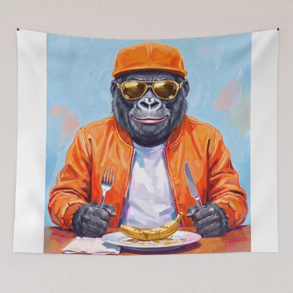 Item preview, Bon Appetit Gorilla in Pop Art style in bright colors designed and sold by TYA - Take Your Art.