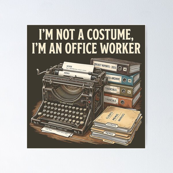 Item preview, The Bureaucrat | Vintage Typewriter Office Worker designed and sold by HexOne.