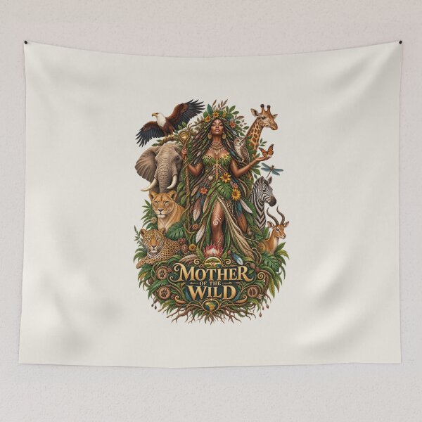 Item preview, Mother of the Wild | Wildlife Goddess Art | Sacred Nature Illustration designed and sold by 'VARI'.
