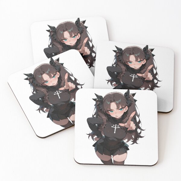 Item preview, Chibi Rin Tohsaka Pointing Anime Sticker designed and sold by RGB-crayon.
