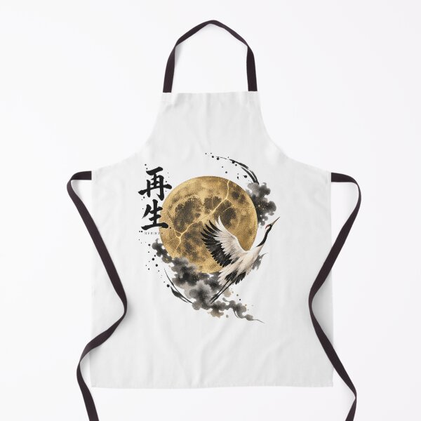 Item preview, Rebirth – Japanese Kanji Kintsugi Moon and Red-Crowned Crane designed and sold by yuryu14yutaka.