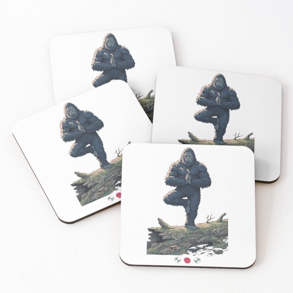 Item preview, Yogi Bigfoot Tree Pose Comic Illustration designed and sold by Whimsy Trail Co.