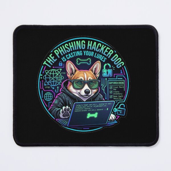 Item preview, The Phishing Hacker Dog Cybersecurity Humor designed and sold by BreedCraft Studio.