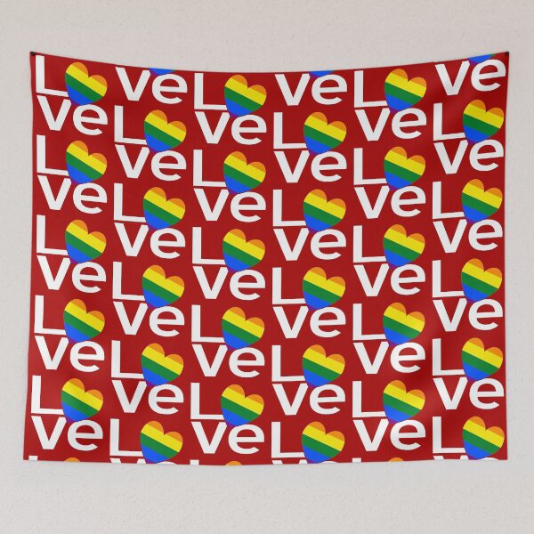 Item preview, LGBTQ Gay Pride LOVE Rainbow Flag Design designed and sold by AuntieShoe.