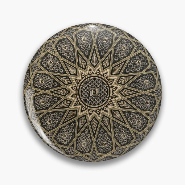 Item preview, Arabian Geometric Star Pattern – Antique Black & Gold Ornament designed and sold by Polychromes.