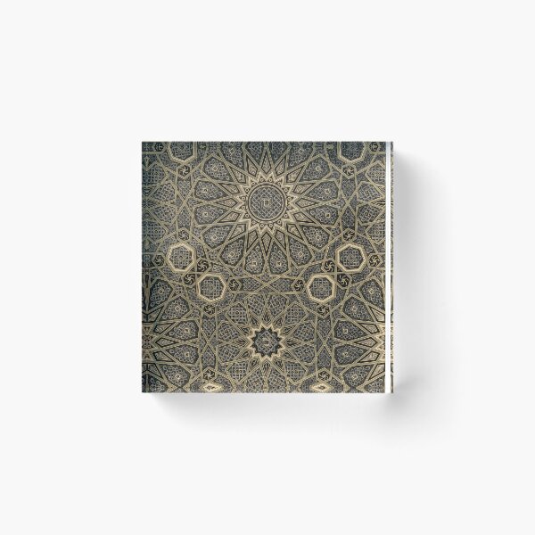 Item preview, Arabian Geometric Star Pattern – Antique Black & Gold Ornament designed and sold by Polychromes.