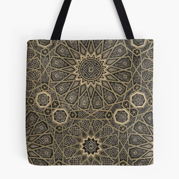 Item preview, Arabian Geometric Star Pattern – Antique Black & Gold Ornament designed and sold by Polychromes.