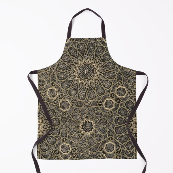 Item preview, Arabian Geometric Star Pattern – Antique Black & Gold Ornament designed and sold by Polychromes.