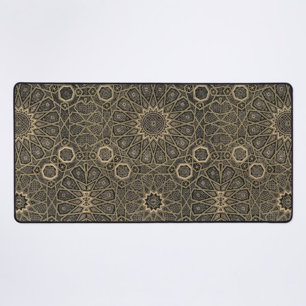 Item preview, Arabian Geometric Star Pattern – Antique Black & Gold Ornament designed and sold by Polychromes.